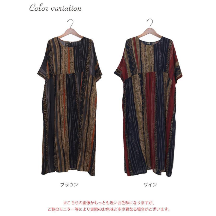 大きいサイズ レディース 民族柄コットンワンピース ゆったり 体型カバー 春新作 春コーデ 夏コーデ 秋コーデ L Ll 3l 4l 5l ブラウン ワイン ゴールドジャパン Goldy 968 大きいサイズ レディース Gold J 通販 Yahoo ショッピング