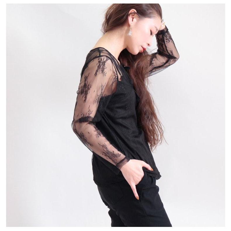 大きいサイズ レディース トップス シャツ ブラウス 胸開きシースルーレースプルオーバー 長袖 シアー 冬新作 Ll 2l 3l 4l 5l ブラック ゴールドジャパン Jp307 大きいサイズ レディース Gold J 通販 Yahoo ショッピング