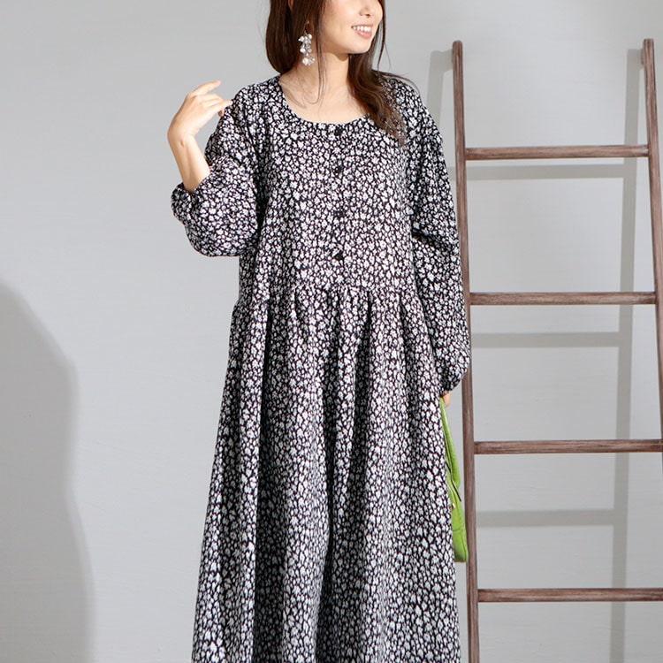 GOLDJAPAN 大きいサイズ レディース ワンピース 小花柄ギャザー GOLDJAPAN 大きいサイズ レディース ワンピース 小花柄ギャザー