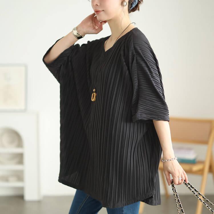 René♡半袖 ブラックトップス チュニック size34 GOLDJAPAN（ゴールドジャパン） 大きいサイズ レディース チュニック
