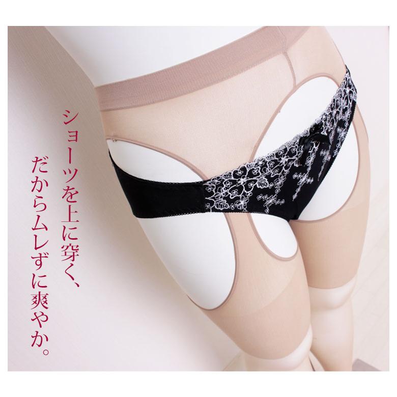 大きいサイズ レディース フォーマル ストッキング パンスト 日本製 サスペンダー 日本製 穴あき 夏コーデ 3L 4L 5L 6L 7L 8L ブラック 黒 ベージュ 夏服 春服 | GOLDJAPAN | 05