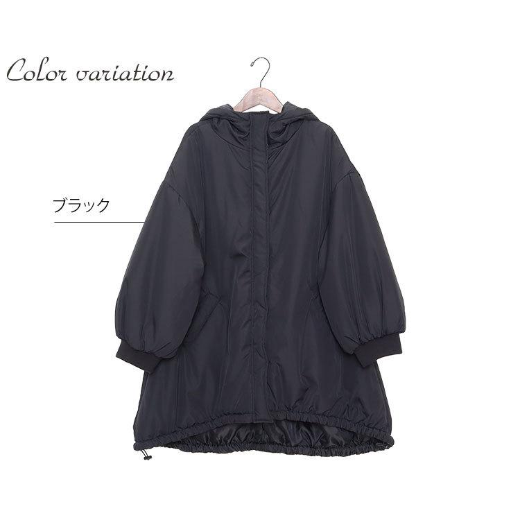 大きいサイズ レディース アウター コート モンスターコート パーカー 防寒 中綿 ボリューム袖 秋コーデ 秋 冬 LL 2L 3L 4L 5L ブラック 黒 ゴールドジャパン | GOLDJAPAN | 18