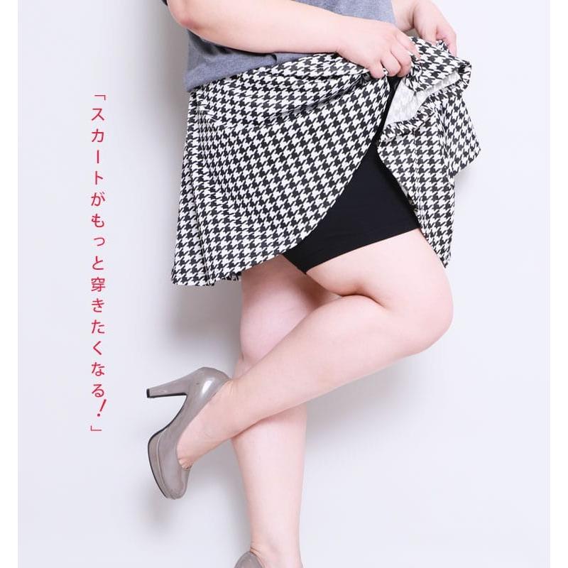 大きいサイズ レディース スパッツ パンツ インナー ストレッチ 3分丈 股ズレ 伸縮　秋冬春用 LL 3L 4L 5L LLサイズ ブラック 黒 ベージュ ゴールドジャパン | GOLDJAPAN | 12