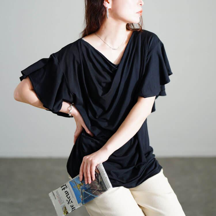 美品◇ loaf ロフ カットソー 袖口フリル Freesize イエロー 13cd27c9b2e713e121e473c5a5a10d