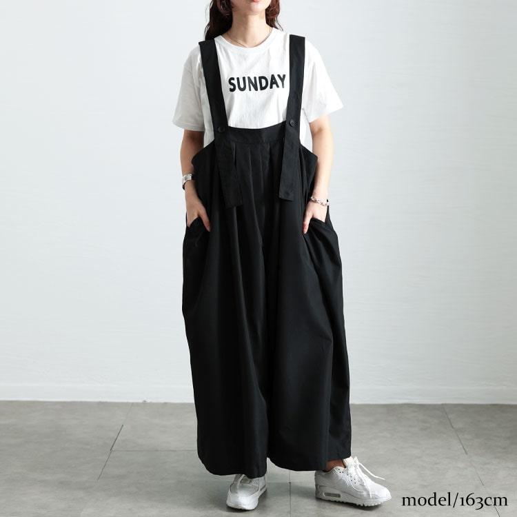 kubosanmade クボサンメイドゆったりパンツのサロペット（ブラック） GOLDJAPAN（ゴールドジャパン） 大きいサイズ レディース パンツ