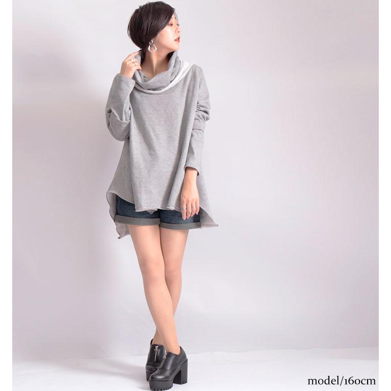 大きいサイズ レディース トップス トレーナー スウェット プルオーバー 長袖 裏起毛 オフタートル 変形 秋コーデ 冬 秋 Ll 3l 4l 5l ブラック 黒 杢グレー Wk 05 大きいサイズ レディース Gold J 通販 Yahoo ショッピング