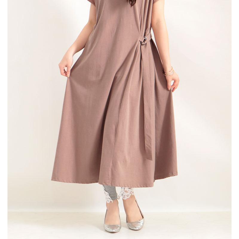 大きいサイズレディース ワンピース サイドベルト付きaラインフレアワンピース ワンピ 夏新作 Ll 2l 3l 4l 5l モカ ブラック チャコール ゴールドジャパン Wk 0237 大きいサイズ レディース Gold J 通販 Yahoo ショッピング