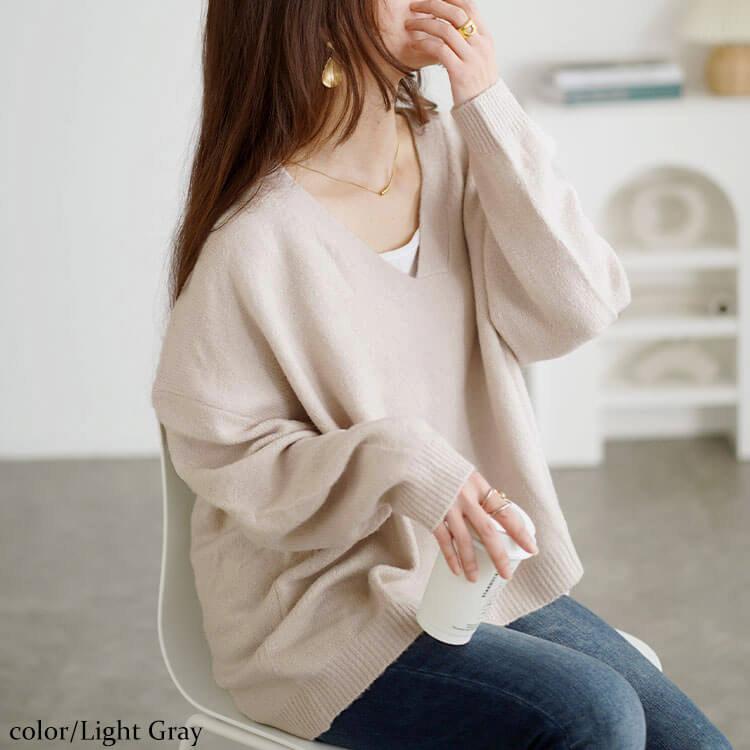 GOLDJAPAN 大きいサイズ レディース トップス ニット 長袖 V GOLDJAPAN 大きいサイズ レディース トップス ニット 長袖 V