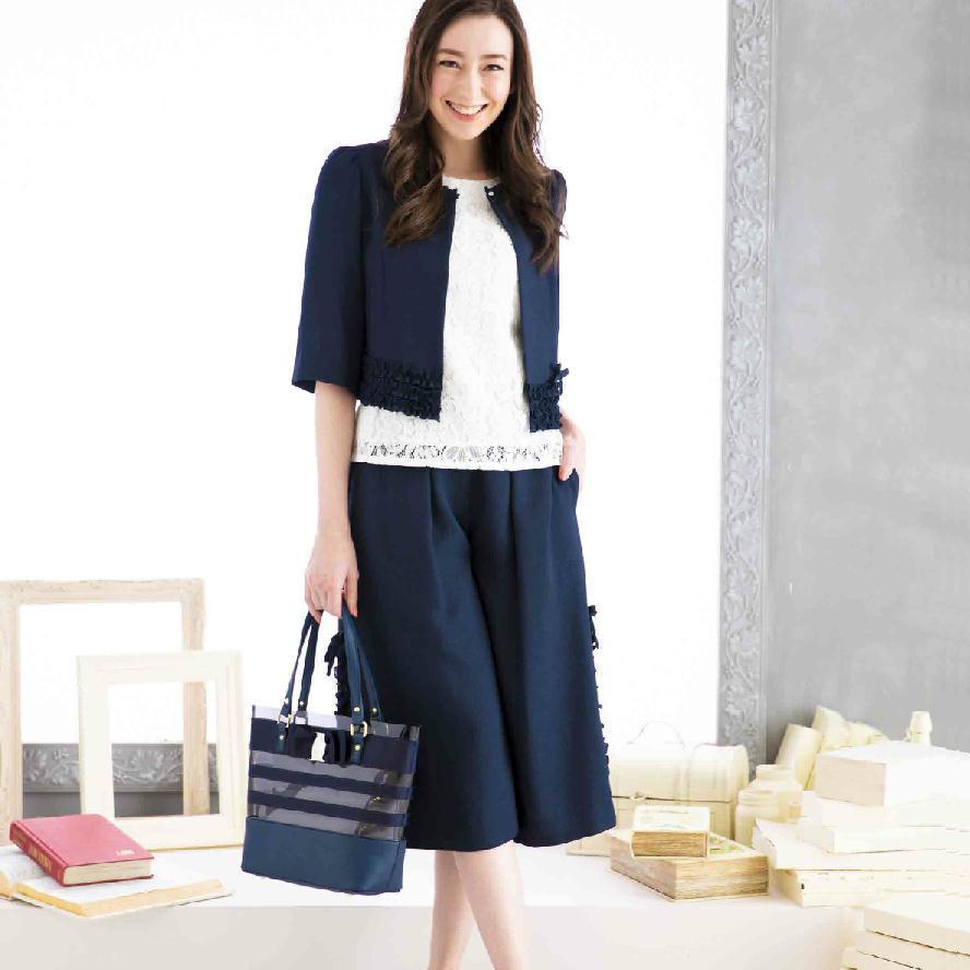 ギャラリービスコンティ ウェストサイドリボンが可愛いガウチョパンツ ネイビーl ビスコンティ3 大人かわいい服 169 ゴールドスミス 通販 Yahoo ショッピング