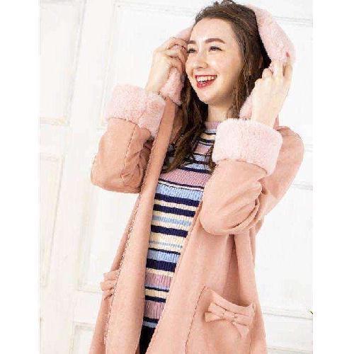 袖メッシュギャザー使いスプリングニットコート ギャザービスコンティ  