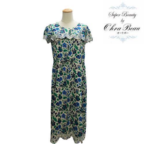 高速配送 スーパービューティー Super Beauty カットレース使いプリントワンピース M 40 大人かわいい服 楽天ランキング1位 Clinilab Net