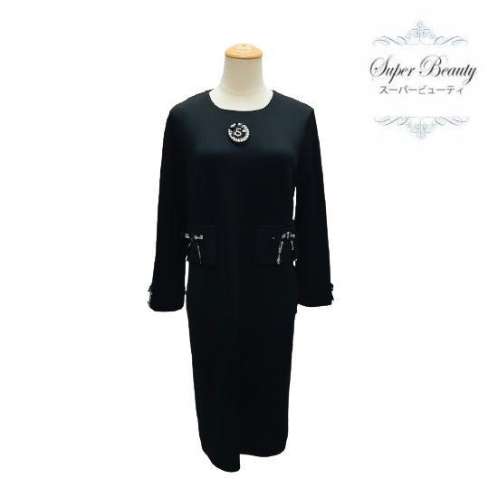 受注製作 期間限定ポイント１０倍 スーパービューティー Super Beauty 胸元 リボン付き ワンピース ブラック Ll 44 大人かわいい服 超高品質販売中 Www Superavila Com
