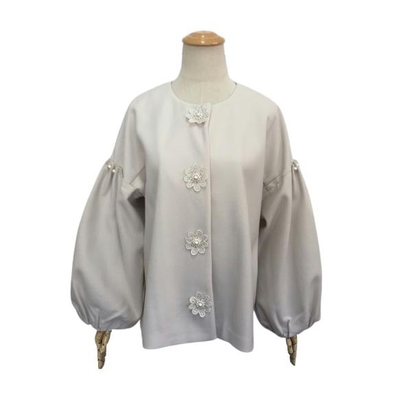50%OFF!】スーパービューティー ジャケットコート 花モチーフ 50%OFF!】スーパービューティー ジャケットコート 花モチーフ