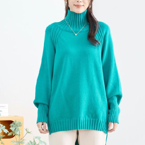 チュニック ハイネック ニットセーター C31-703A TRUBE M〜L 大人