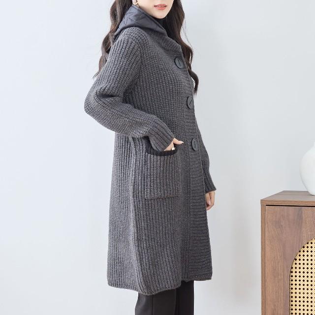 DEMYLEE デミリー ニットコートグレー S DEMYLEE - DEMYLEE デミリー ニットコートグレー Sの通販 by myshop