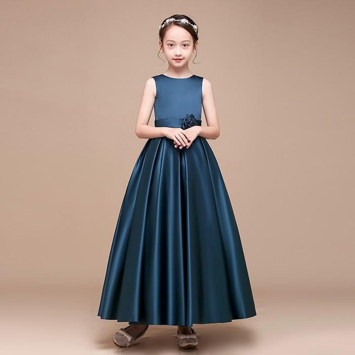 子供ドレス タフタ素材を使用したドレス ブラック ネイビー グリーン  