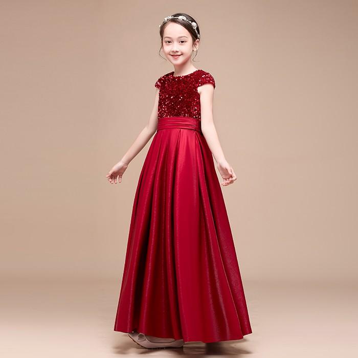 アナベル ⭐︎キラキラグリッターレッドサテンジュニアドレス キラキラグリッターレッドサテンジュニアドレス