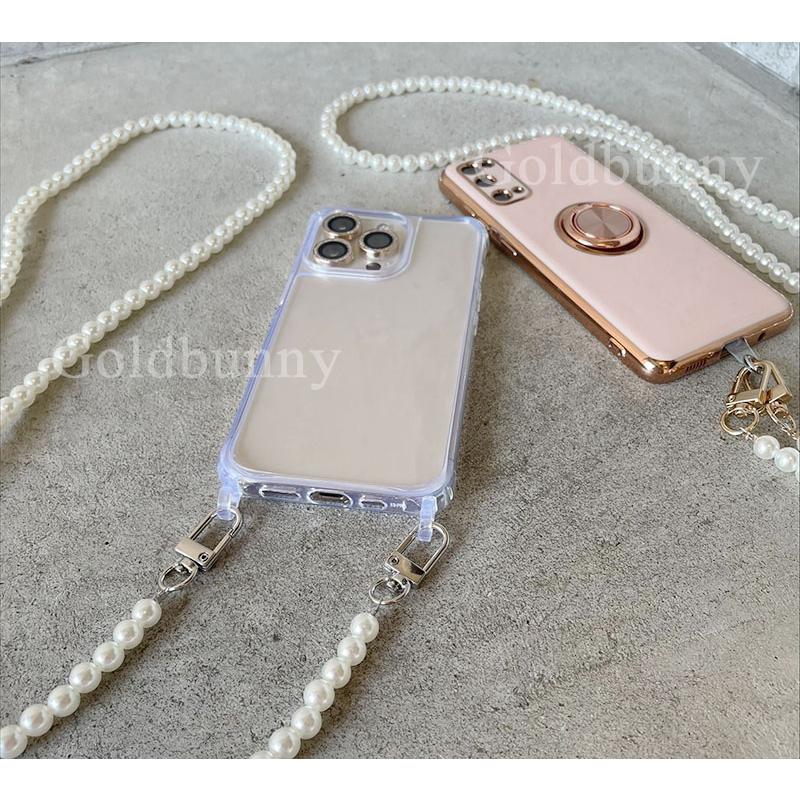 スマホ ショルダー パール 肩掛けスマホ パールショルダー 携帯斜め掛け スマホ全機種 上品 ストラップ iPhone 14 首掛け ネック ストラップ 真珠|goldbunny|09