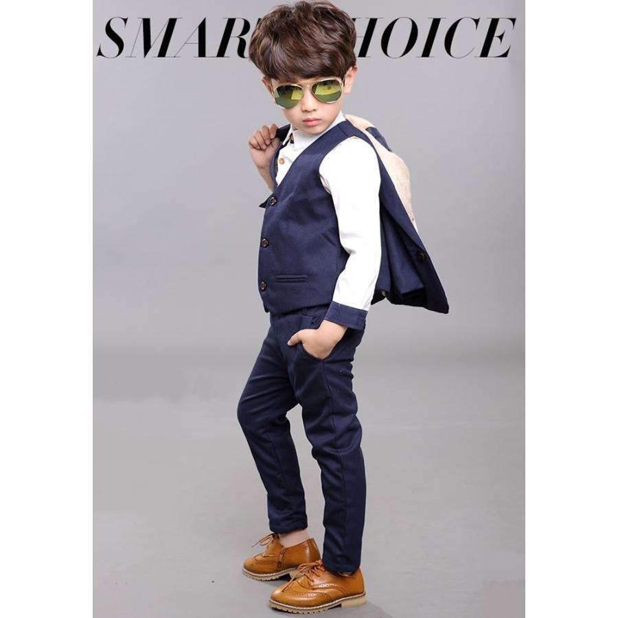 EASTBOY110 ネイビー スーツ 新品　結婚式　七五三　フォーマル　男の子 七五三 結婚式 男の子 半ズボン フォーマル子供服 靴セット 男児スーツ