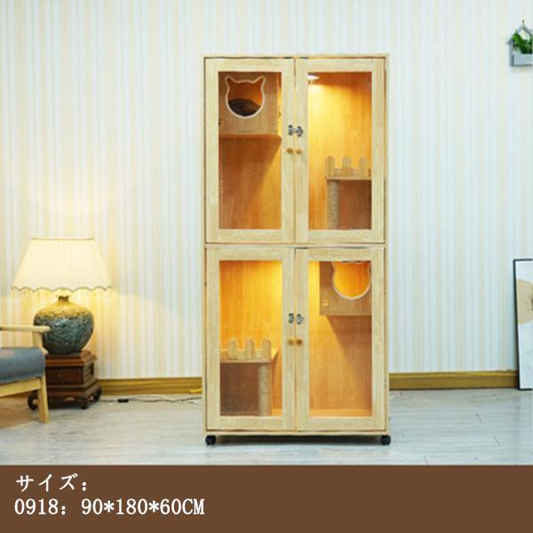 猫の別荘 ネコハウス 猫部屋 猫 ハウス、ベッド アパート ペット キャット別墅 通気 無臭 天然（全実木製） 猫 ハウス 通気