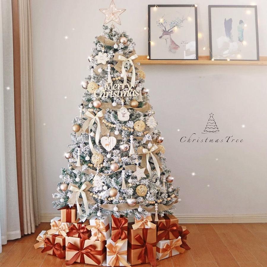 クリスマスツリー 白 オーナメントセット 風 クリスマスツリーの