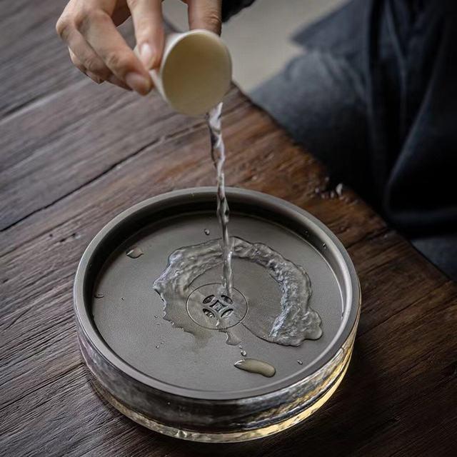 耐熱硝子 茶盤 茶こぼし ガラス 建水 けんすい 水盂 茶承 トレイ