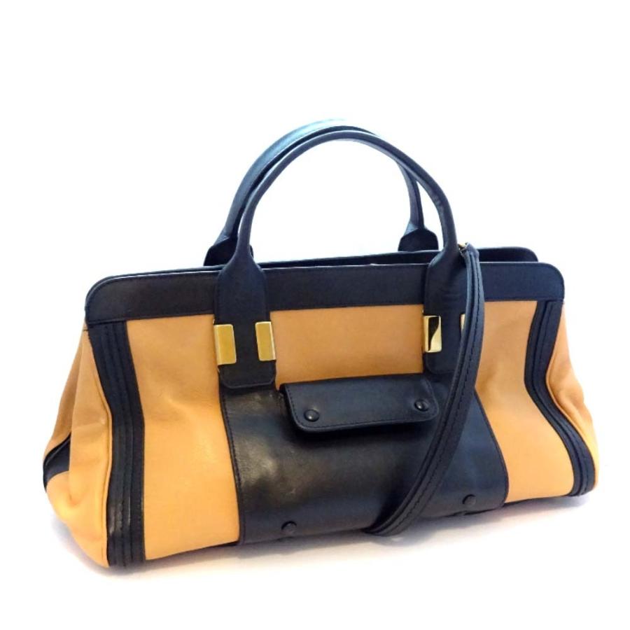 人気ブランドを クロエ アリス ２way バイカラー ハンドバッグ レディース レザー ベージュ ブラック 中古 Chloe 最も優遇 Brivanbiotech Com