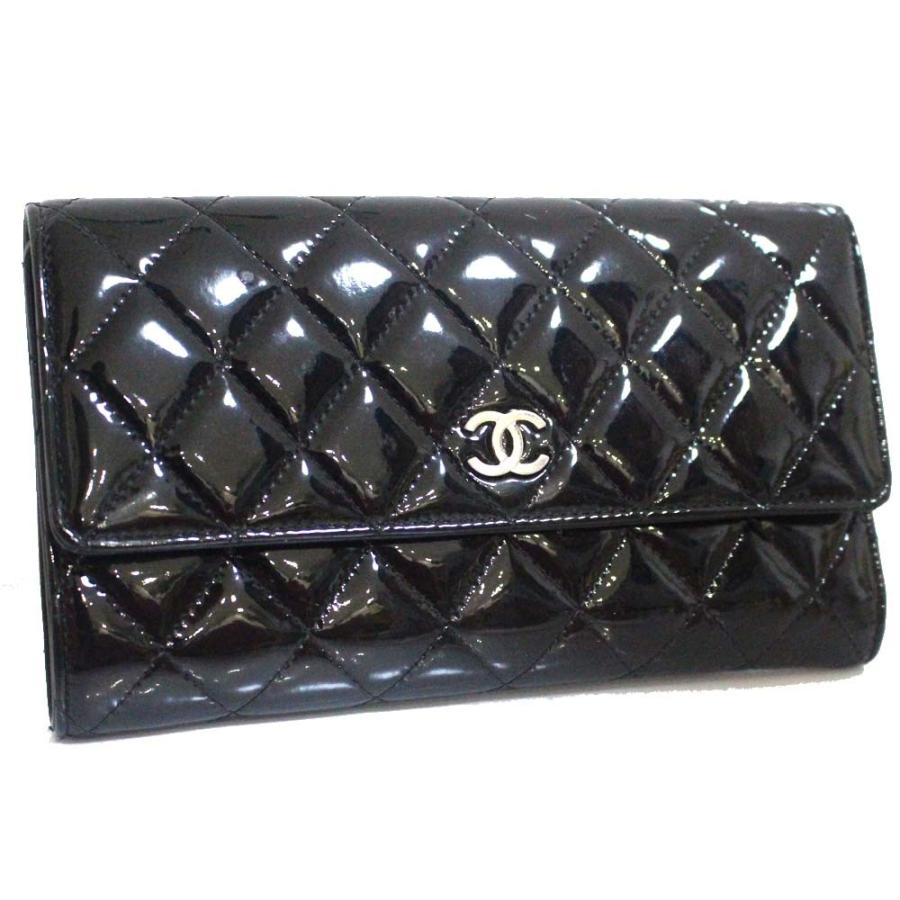 シャネル マトラッセ 三つ折り ココマーク 中古 長財布 レディース エナメル ファッション Chanel 財布 帽子 ファッション小物 中古 送料無料 レザー Ho 2 Az ブラック ゴールドエコヤフー店 最大10 Offクーポン