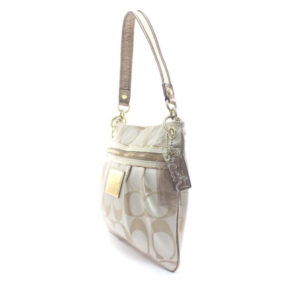 美品 コーチ ポピー シグネチャー ハンドバッグ y2k ベージュ 1077 COACH（コーチ） ポピー シグネチャー ショルダーバッグ レディース