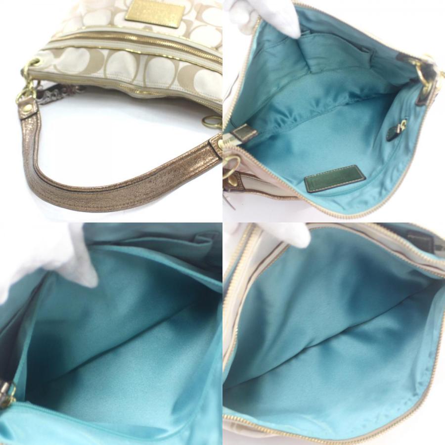 coach コーチ　ポピーシグネチャー　ハンドバッグ　バッグ　ショルダー　美品 COACH - COACH コーチ ハンドバッグ シグネチャー ワンショルダー