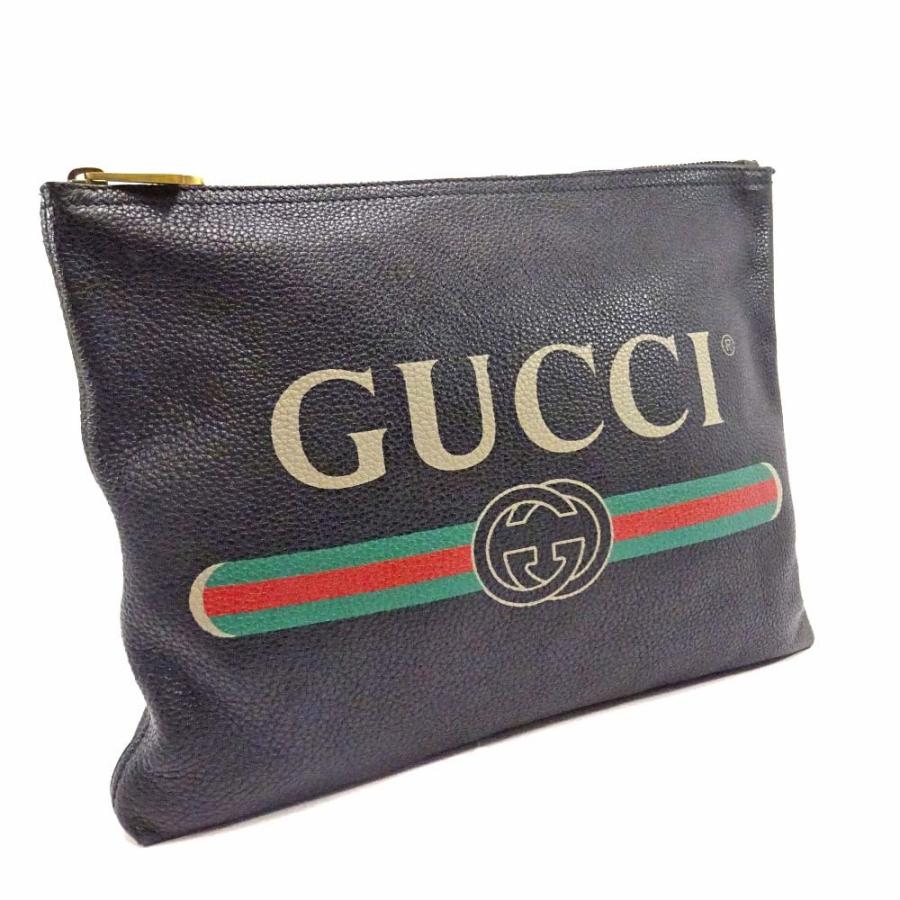 グッチ ポートフォリオ クラッチバッグ クラッチバッグ Gucci ユニセックス レザー ブラック 中古 Is Fk レザー