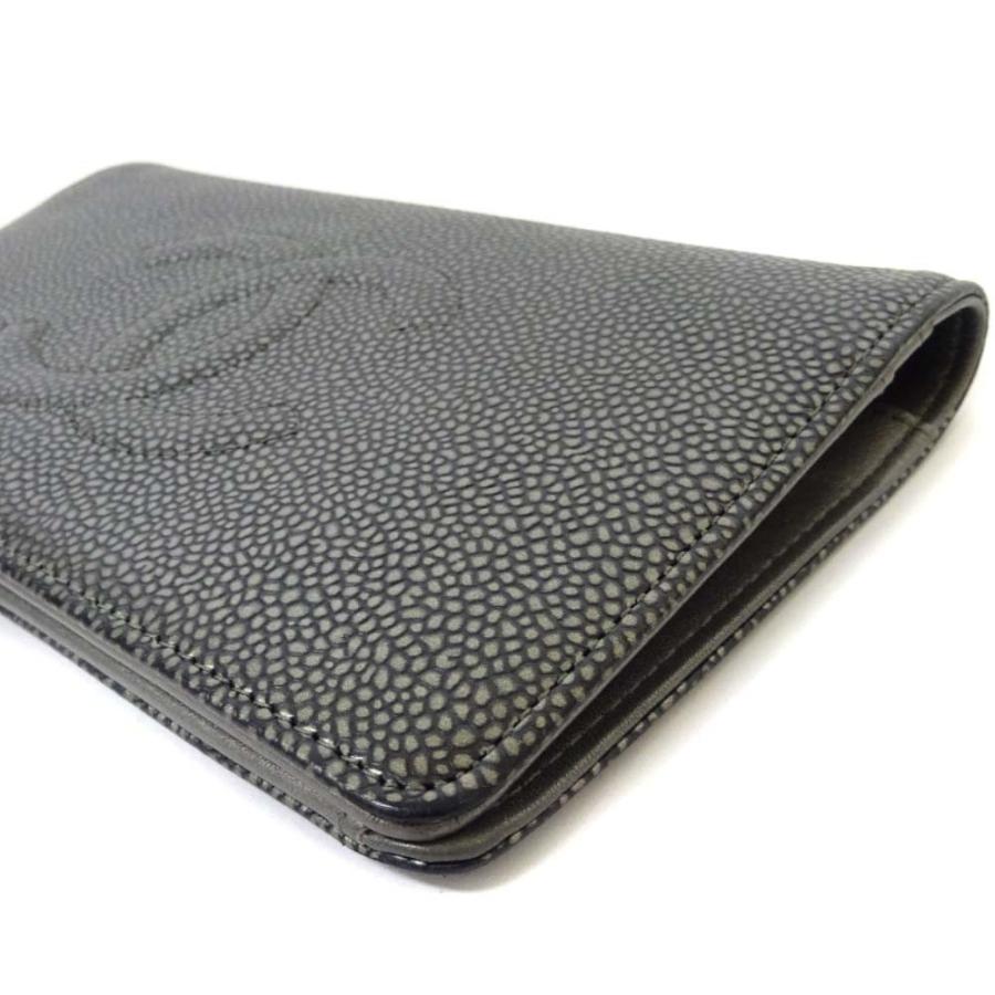 シャネル CHANEL 財布 二つ折り シルバー ココマーク 正規品 org.jpg