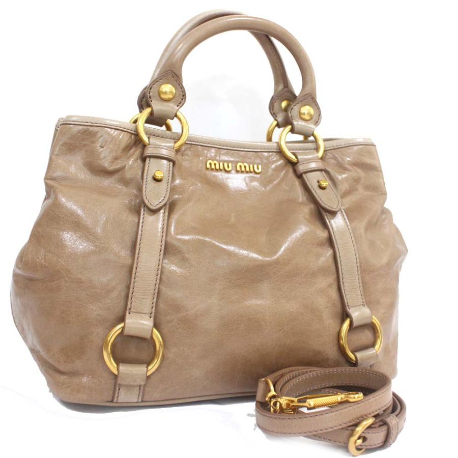 ミュウミュウ バッグ ヴィッテロ ハンドバッグ シャイン 2way ハンドバッグ レディース ピンクベージュ Miumiu Vv Az Miumiu Rn0685 送料無料 中古 ゴールドエコヤフー店 セールオンラインストア