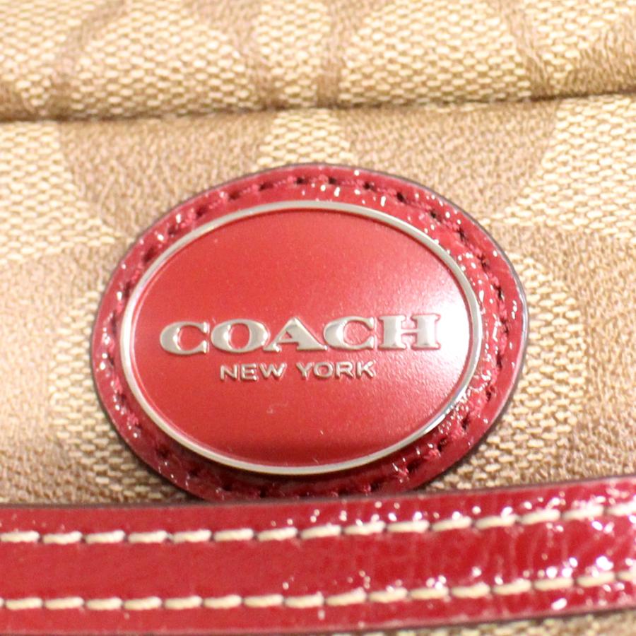 美品 COACH コーチ シグネチャー PVC パテントレザー ショルダーバッグ COACH（コーチ） シグネチャー ショルダーバッグ レディース PVC
