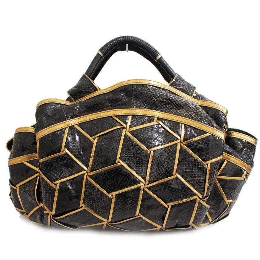 珍しい ロエベ ナッパアイレ ハンドバッグ ゴールド ブラック LOEWE