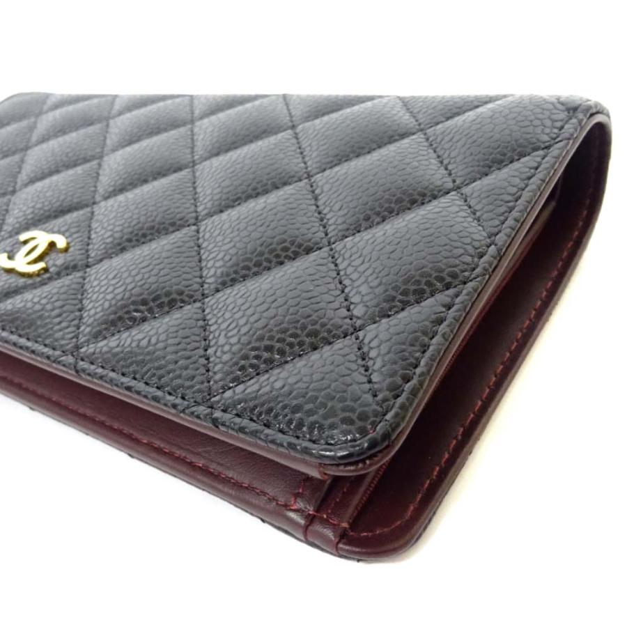 CHANEL シャネル キャビアスキン マトラッセ フラップ 長財布