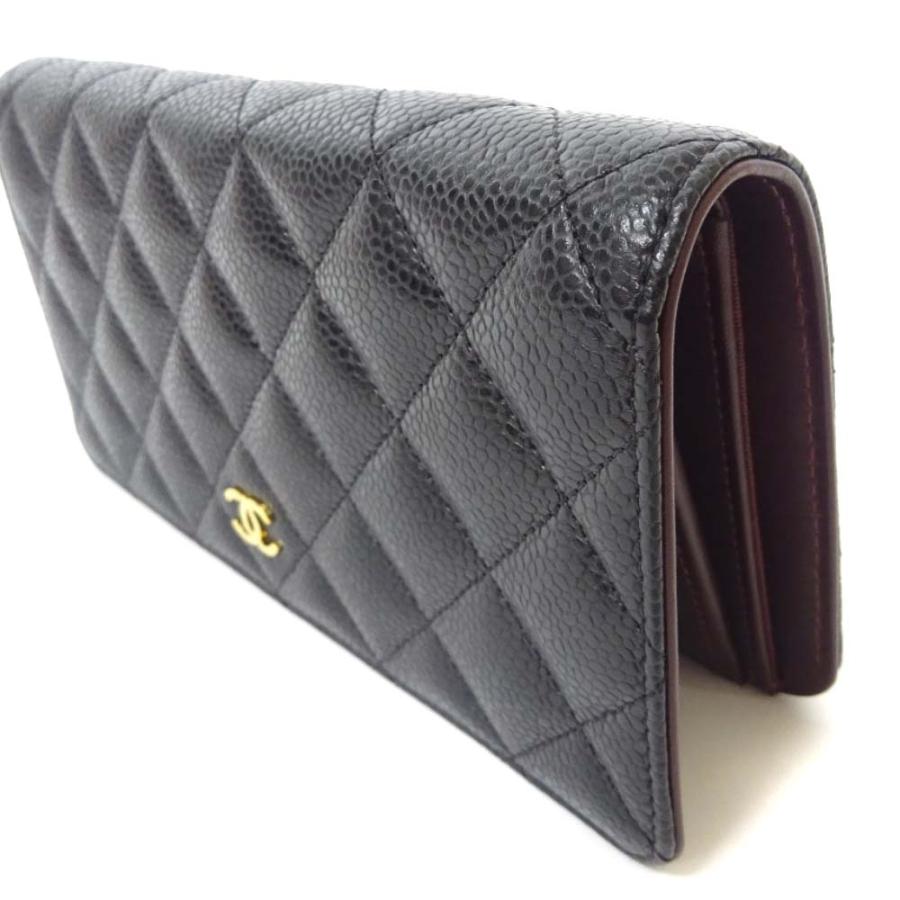 CHANEL シャネル キャビアスキン マトラッセ フラップ 長財布