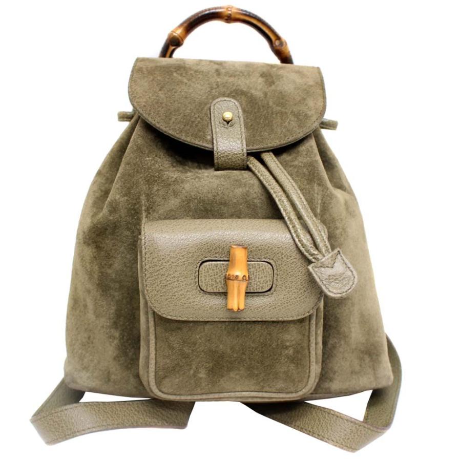 グッチ バンブー リュック・デイパック レディース スウェード レザー