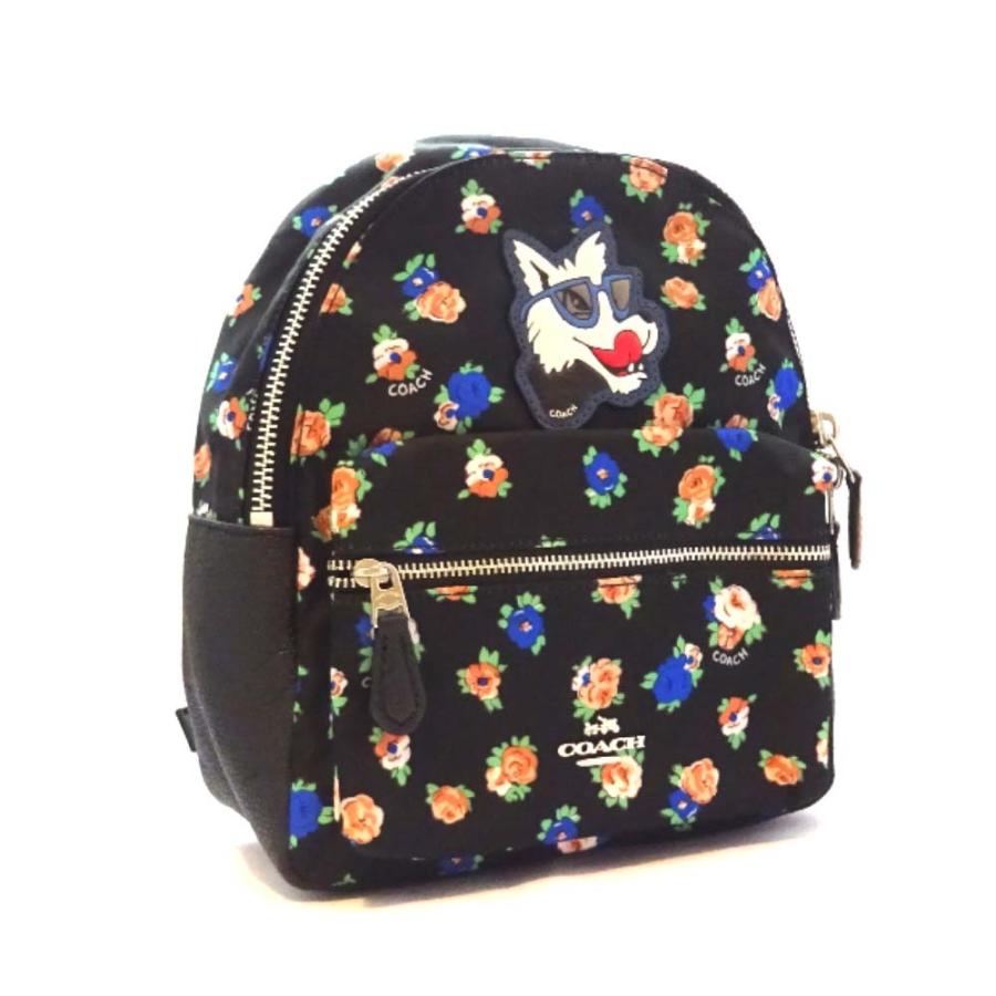 COACH（コーチ） 美品 ミニ バックパック ドッグ ワッペン 花柄