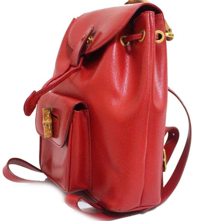 GUCCI　グッチ　バンブー　リュック　ミニ　レザー　レッド　赤 GUCCI（グッチ） ミニ バンブー リュック・デイパック レディース