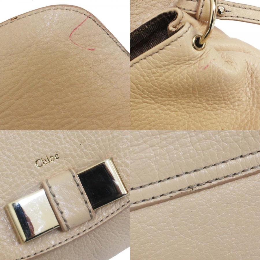 【美品】Chloe クロエ リリィ ショルダーバッグ リボン ベージュ系 レザー Chloe（クロエ） リボン 2WAY リリィ ショルダーバッグ レディース