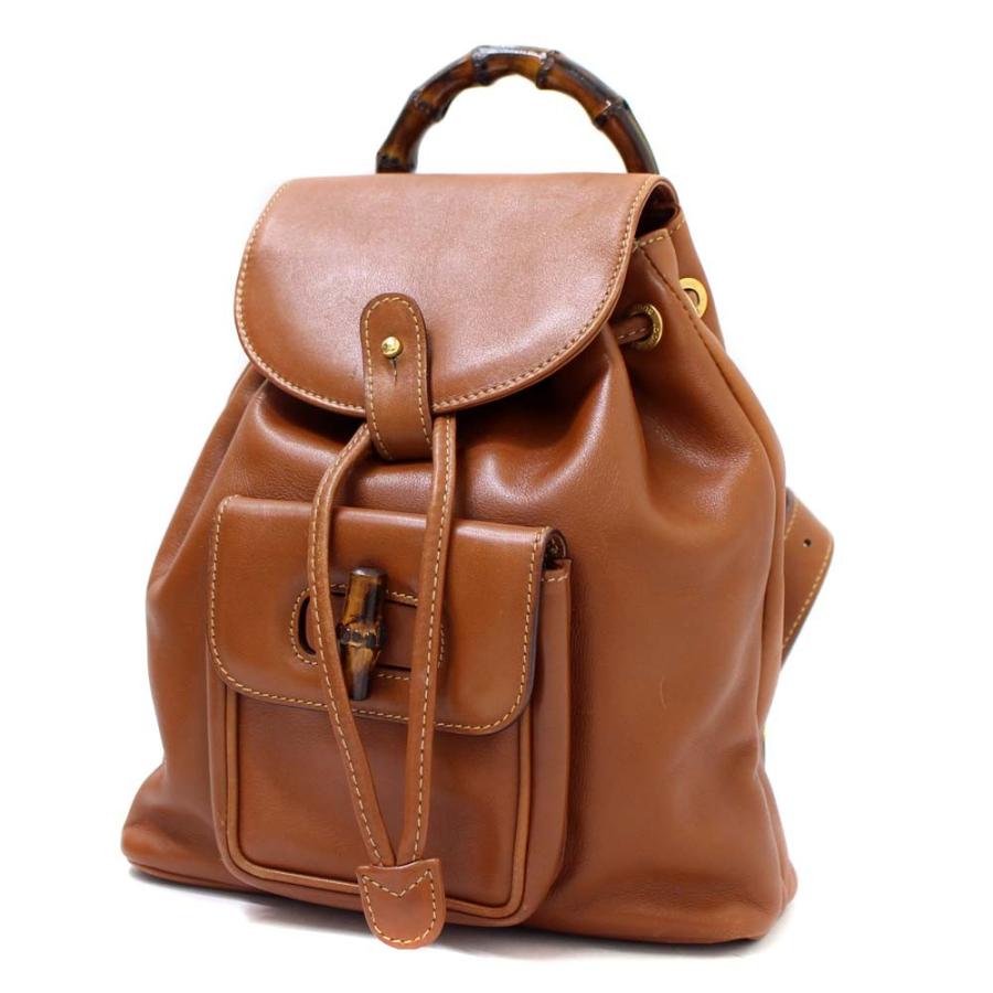 GUCCIバンブーリュック 正規品 レザー 中古・古着通販】GUCCI (グッチ) バンブー リュック・デイパック