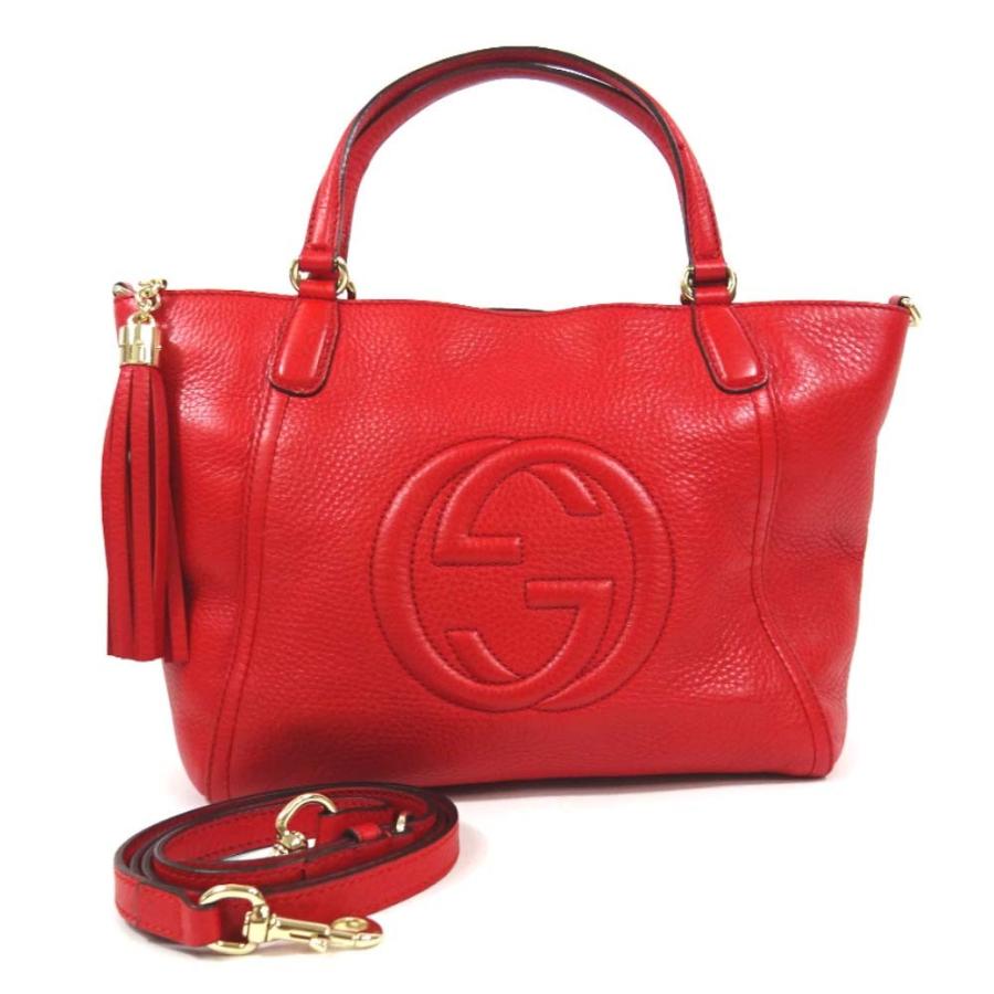GUCCI ソーホー　ボストンバッグ ハンドバッグ レザー　レッド　GG 赤 GUCCI（グッチ） 2WAY ソーホー ハンドバッグ レディース レザー