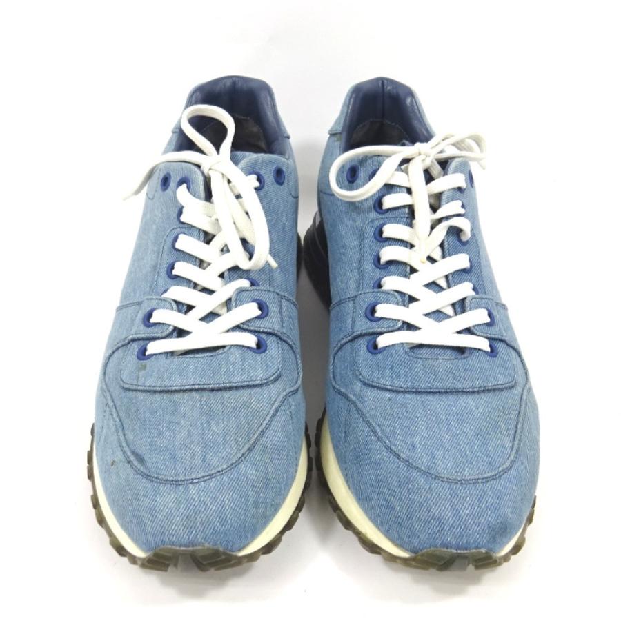 数量限定 ルイ ヴィトン ランアウェイ ライン ローカット スニーカー メンズ デニム レザー ブルー系 Go0195 中古 Louis Vuitton 魅了 Sushi Tecnotic Cl