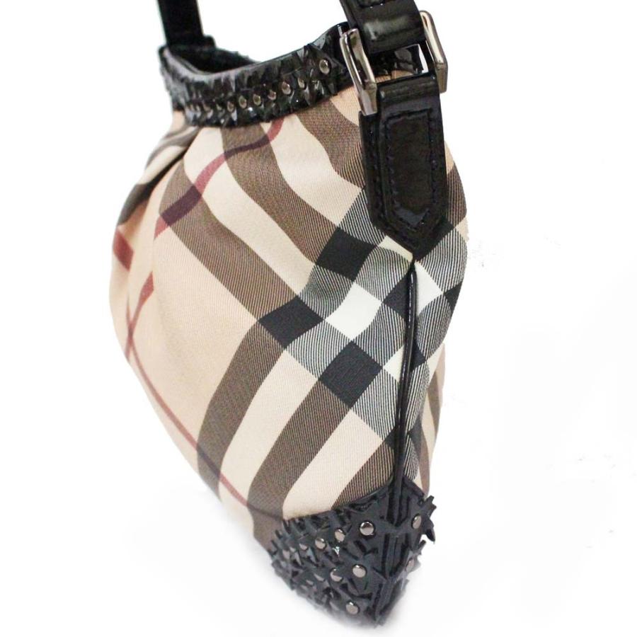 ■新同■　バーバリー ワンショルダー バッグ チェック PVC レザー ベージュ ブラック 【181771】 BURBERRY - □新同□ バーバリー ワンショルダー バッグ チェック PVC