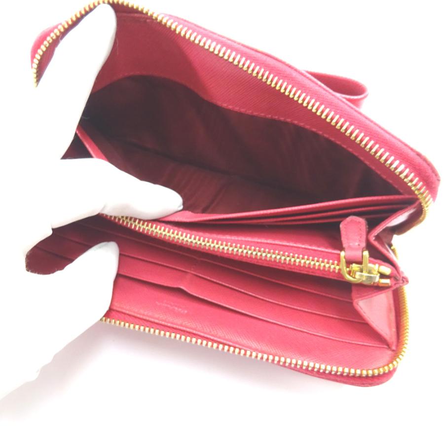 PRADA（プラダ） リボン 長財布 レディース 型押しレザー ピンク