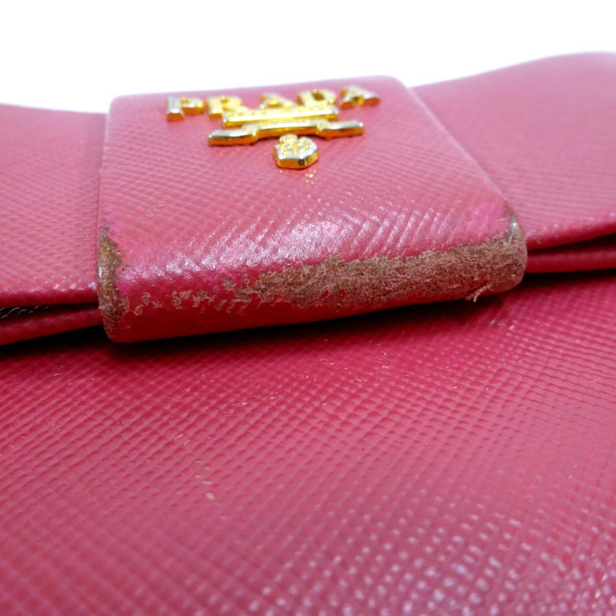 PRADA（プラダ） リボン 長財布 レディース 型押しレザー ピンク