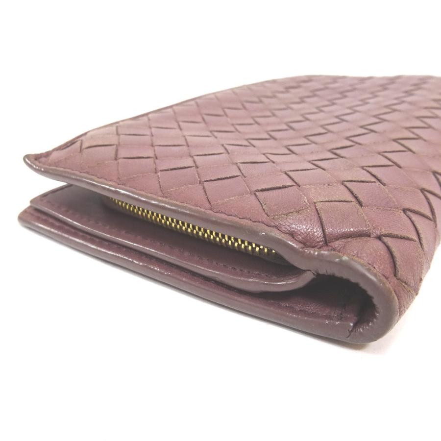 【美品】BOTTEGA 二つ折り イントレチャート 財布 マキシ 本革 パープル イントレチャート 二つ折り財布 レザー パープル ボッテガヴェネタ – RECLO