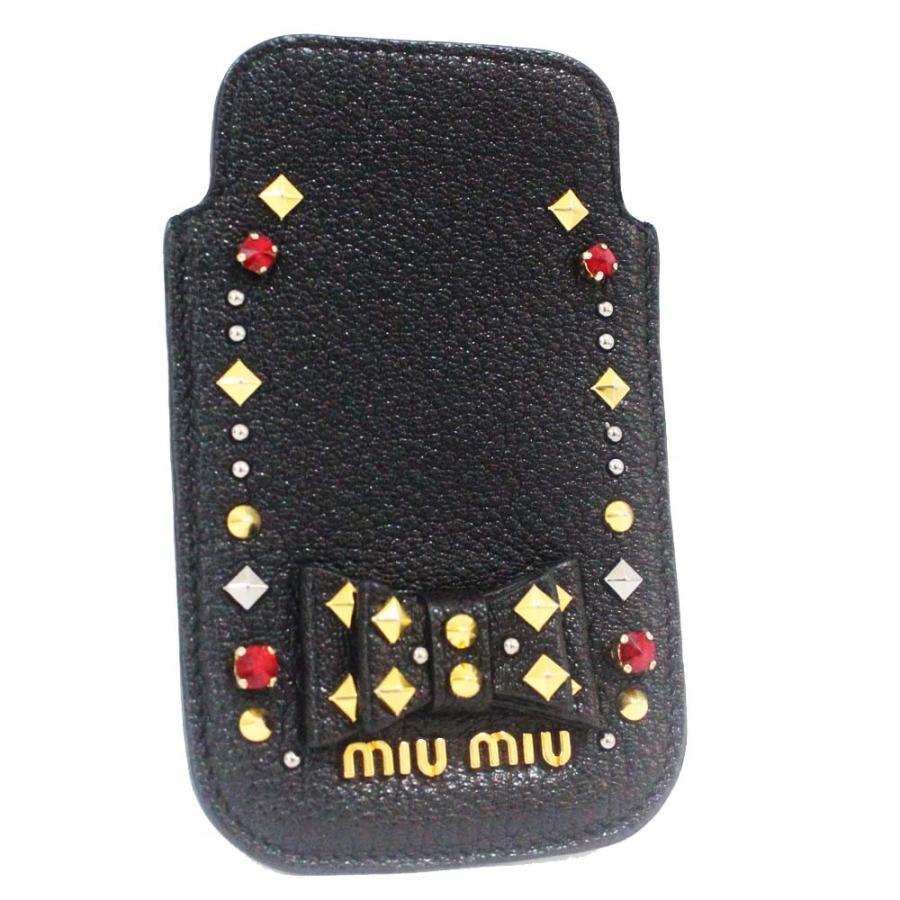 miu miu（ミュウミュウ） スマホケース リボン スタッズ 携帯・スマホ