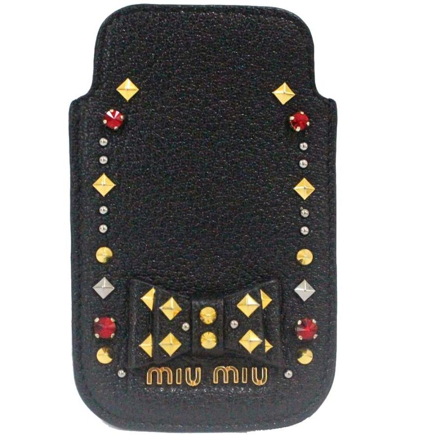 miu miu（ミュウミュウ） スマホケース リボン スタッズ 携帯・スマホ